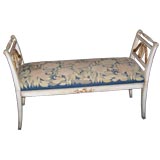 Swedish Neoclassical Paint Decorated and Parcel Gilt Bench
