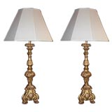 Pair of Baroque Style Gilt Composition Prickets