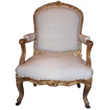 Louis XV Style Giltwood Fauteuil
