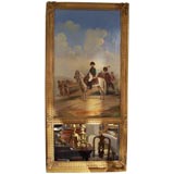 Antique Napoleon III Period Giltwood Trumeau Mirror