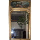 Louis XVI Style Grand Scale Giltwood Trumeau Mirror
