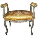 Gustavian Rococo Style Paint Decorated Window Seat
