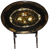 Victorian Papier Mache Tray on Later Stand