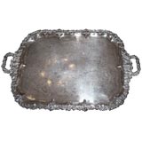 French Silver Plated Viticulture Motif Serving Tray French Silver Plated Viticulture Motif Serving Tray
