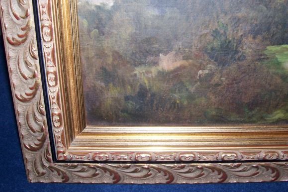 19th Century French School Oil on Canvas Landscape For Sale