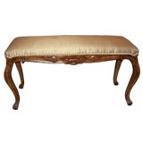 Swedish Rococo Style Carved Mahogany Bench