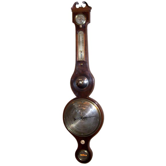 William IV Inlaid Mahogany Wheel Barometer For Sale