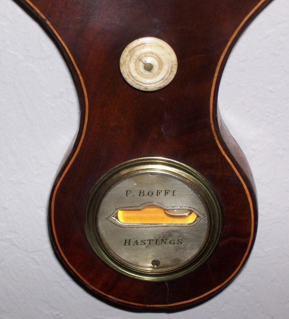 19th Century William IV Inlaid Mahogany Wheel Barometer For Sale