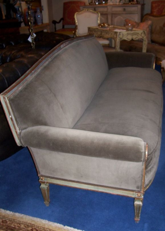 Neoclassical Style Painted and Parcel Gilt Canapé