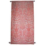 Mounted Vintage Fortuny Fabric Panel on Rods