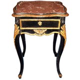 Louis XV Style Parcel Gilt and Ebonized Marble Top Side Table