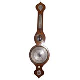 Antique William IV Period Painted Satinwood Barometer
