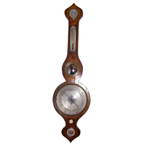 William IV Period Painted Satinwood Barometer