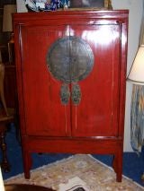 Antique Chinese Red Lacquered Wedding Chest
