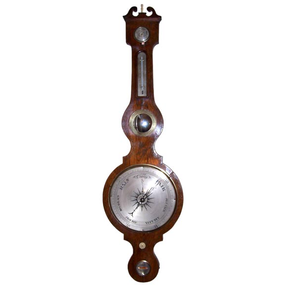 William IV Period Painted Wood Barometer For Sale