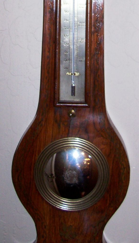 William IV Period Painted Wood Barometer In Excellent Condition For Sale In San Francisco, CA