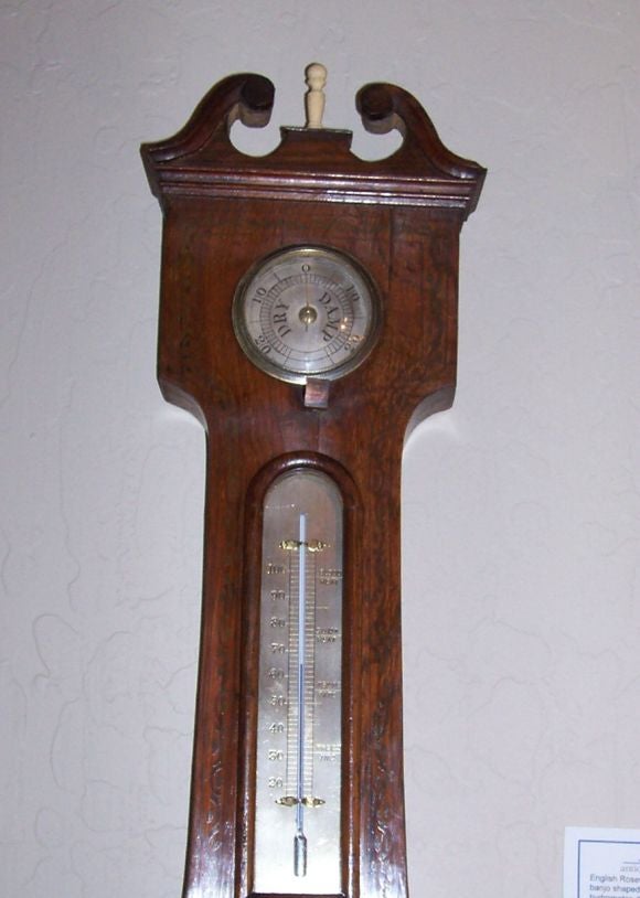 English William IV Period Painted Wood Barometer For Sale