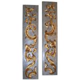 Pair of Rococo Style Painted 
Parcel Gilt  Architectural Panels