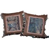 Pair of Tapestry Fragment Pillows