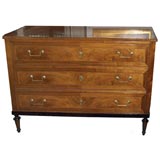 Louis Philippe Inlaid and Parcel Ebonized Walnut Commode