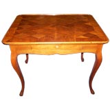 Antique Louis XV Parquetry Inlaid Walnut Side Table