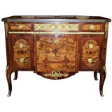 19thc Gustavian Period Inlaid Rosewood and Marble Top Commode