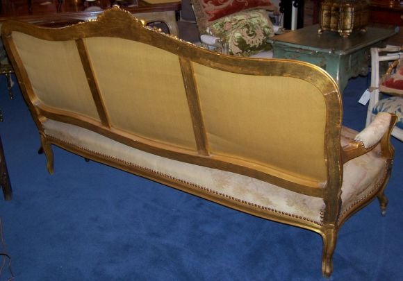 Louis XV Style Giltwood Canape