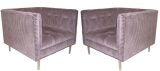 Pair of Tufted Trousdale Club Chairs