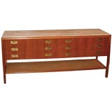 Marble Top Sideboard With Caned Shelf