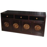 Mahogany Sideboard With Bronze Leafed Gesso Hardware