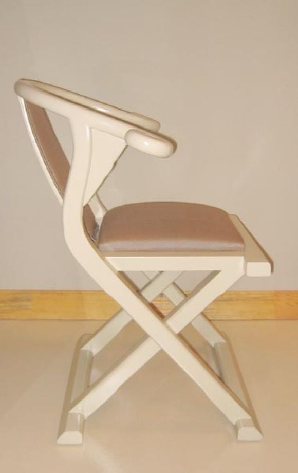 American Pair of Lacquered Dynasty Chairs by Louis Maslow