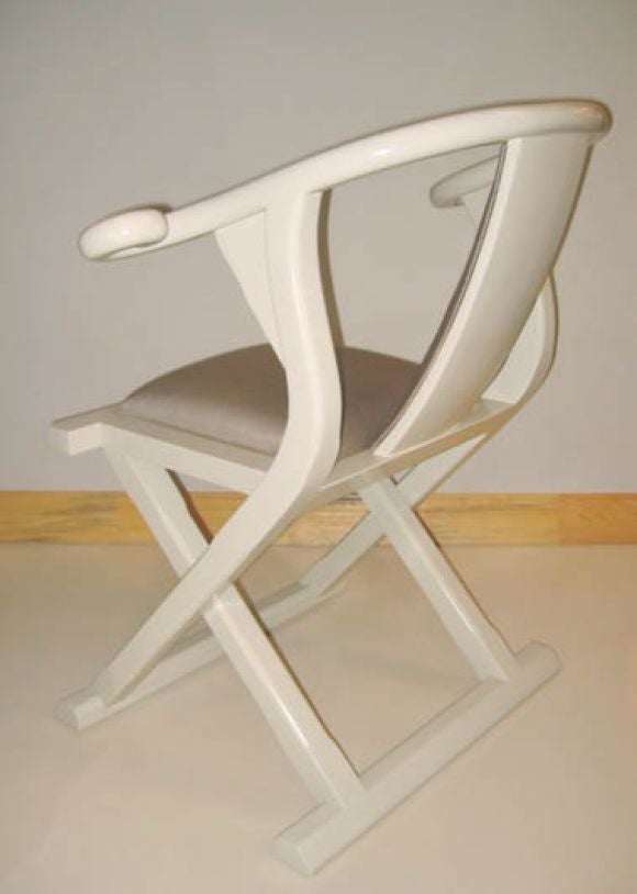 Pair of Lacquered Dynasty Chairs by Louis Maslow 4