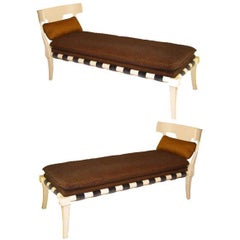 Pair of Lacquered Klismos Chaises by Bert England