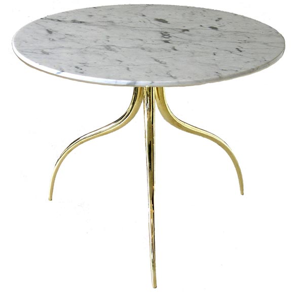Three Legged Marble Top Side Table at 1stDibs