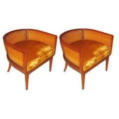 Retro Pair of Kittinger Caned Chairs