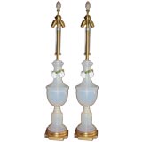 Vintage Pair of Monumental Murano Glass Barovier and Tosso Lamps