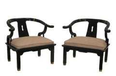 Pair of Vintage Asian Horseshoe Chairs