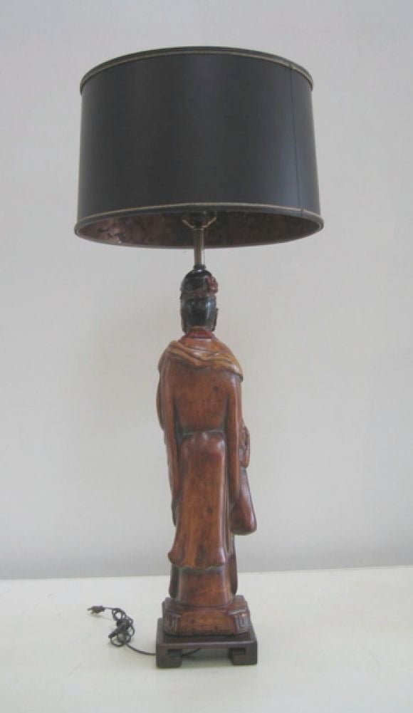 Mid-20th Century Federick Cooper Asian Figure Lamp
