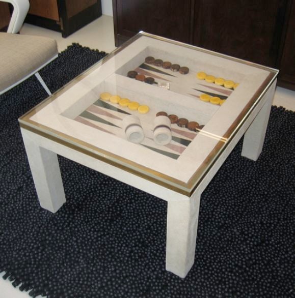 Suede Backgammon Table