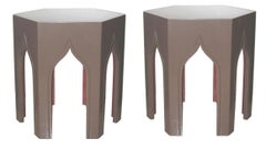 Pair of Lacquered Tabouret Tables
