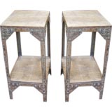 Pair Riveted Iron Side Tables