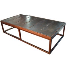 Massive Riveted Iron Coffee Table