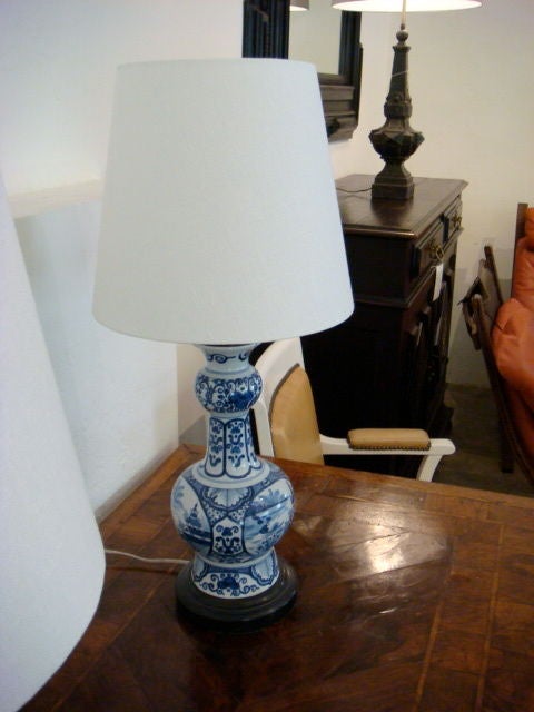 Pair of Blue and White Delft Lamps