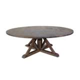 Round Walnut Top Dining Table