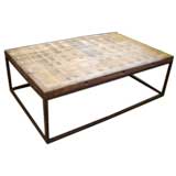 Rustic Wood Coffee Table on Iron base