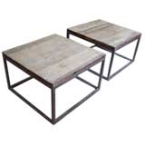 Pair of Wood and Iron Coffee Tables
