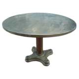 Walnut Top Table with Iron Base