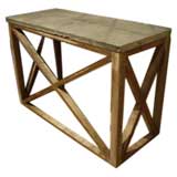 Oak & Bluestone Console Table