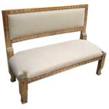 Fruitwood 19th Century Upholstered "Jockey's" Bench