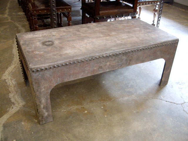 Belgian Riveted Galvanized Coffee Table
